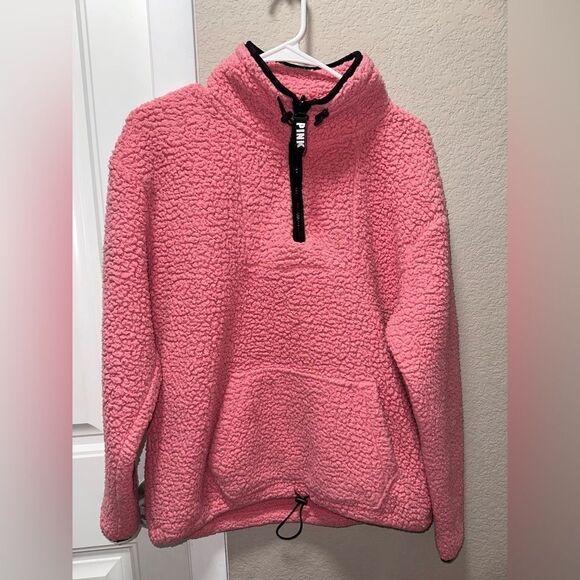 Victoria Secret Pink Sherpa Fleece Pullover - Picture 1 of 7